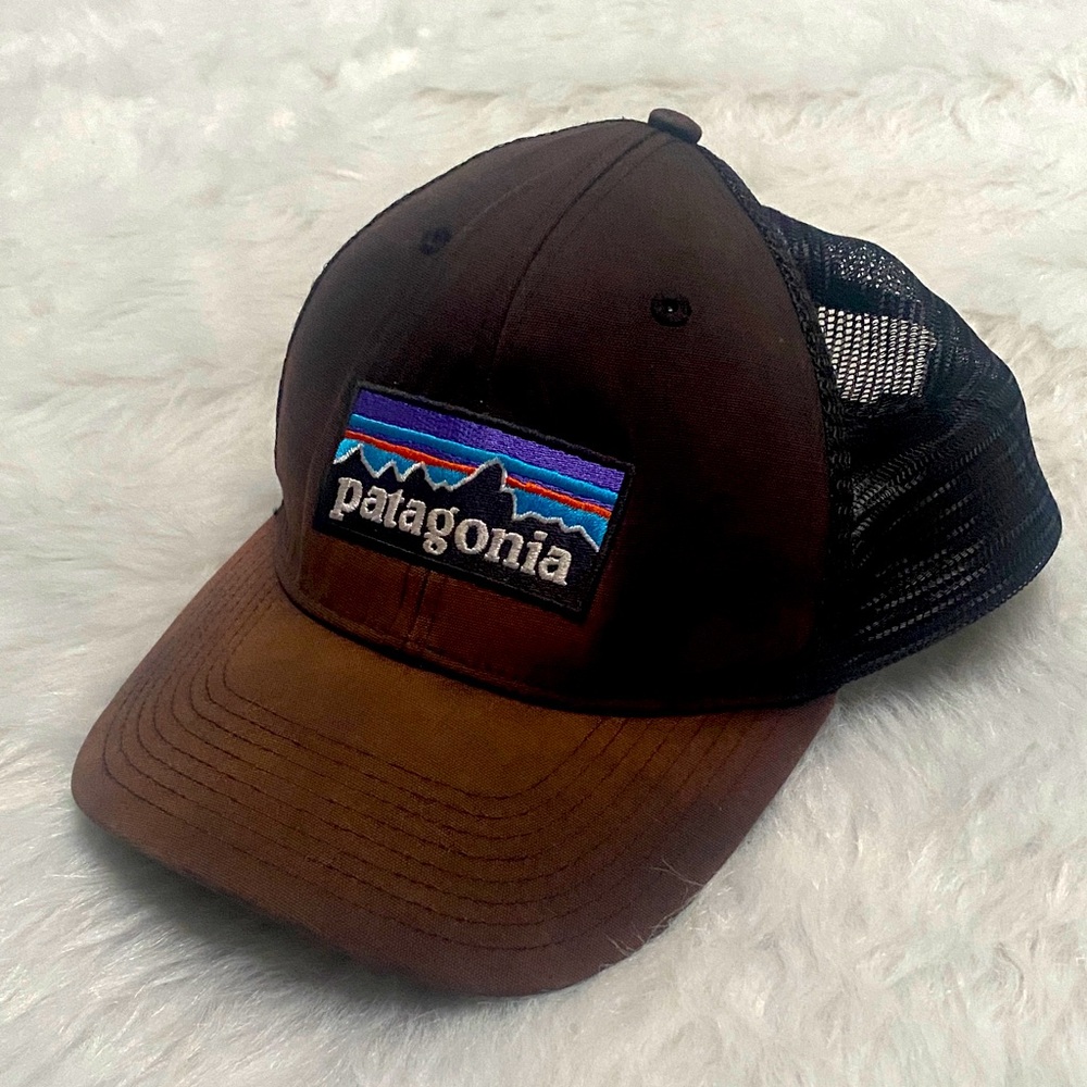 Patagonia adjustable snap Two-Tone washed Brown Black trucker Cap sustainable